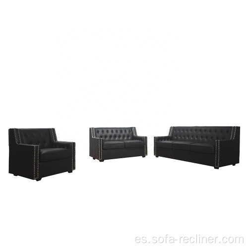 Sofás seccional de cuero de moda 3 + 2 + 1 sofás de sala de estar